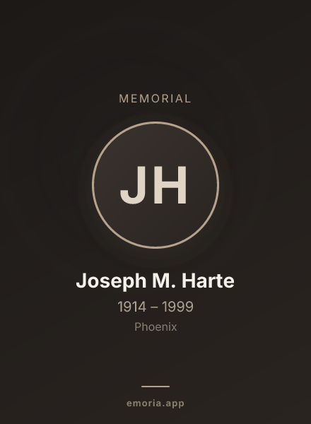 Memorial portrait of Joseph M. Harte