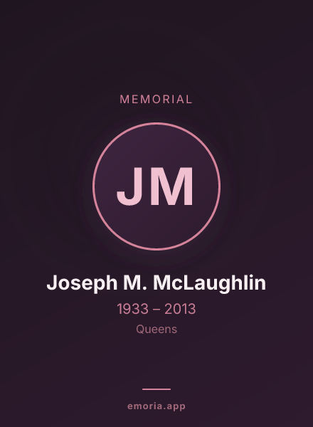 Memorial portrait of Joseph M. McLaughlin