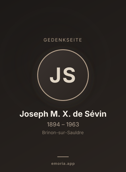 Gedenkportrait von Joseph M. X. de Sévin