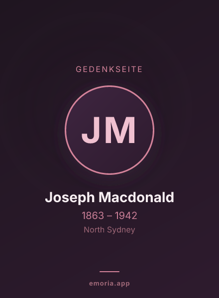 Gedenkportrait von Joseph Macdonald