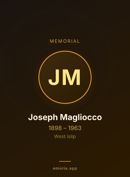 Memorial portrait of Joseph Magliocco