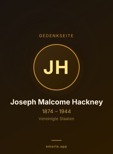 Gedenkportrait von Joseph Malcome Hackney