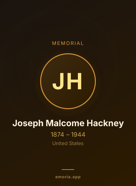 Memorial portrait of Joseph Malcome Hackney