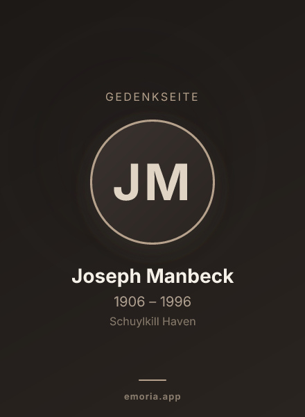 Gedenkportrait von Joseph Manbeck