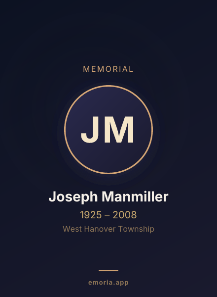 Memorial portrait of Joseph Manmiller