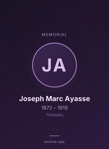 Memorial portrait of Joseph Marc Ayasse