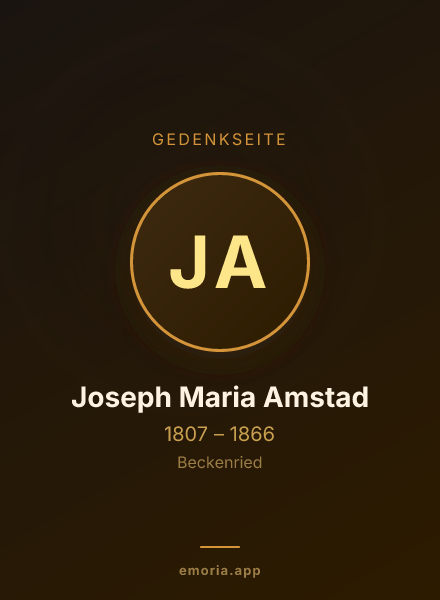 Gedenkportrait von Joseph Maria Amstad