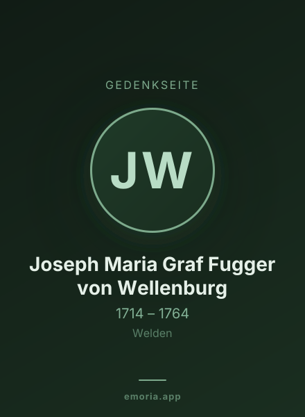 Gedenkportrait von Joseph Maria Graf Fugger von Wellenburg