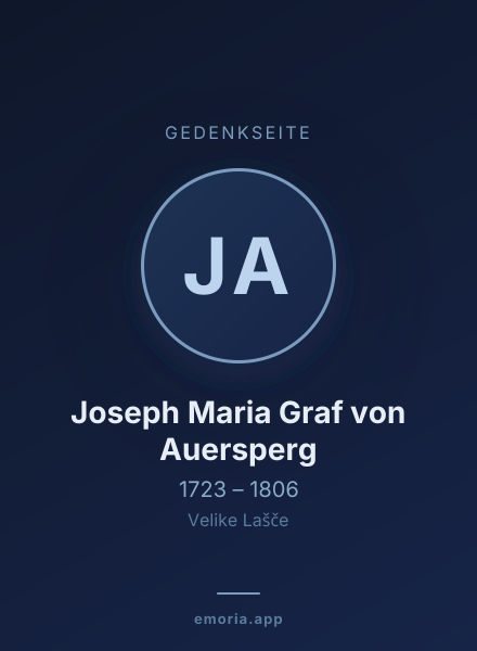 Gedenkportrait von Joseph Maria Graf von Auersperg