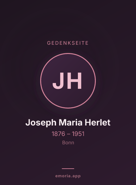 Gedenkportrait von Joseph Maria Herlet