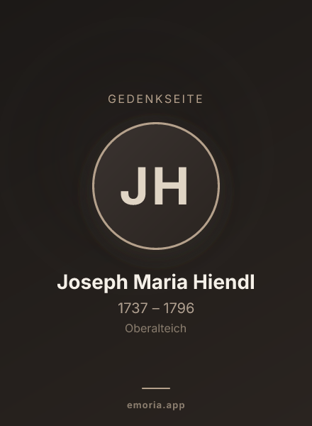 Gedenkportrait von Joseph Maria Hiendl
