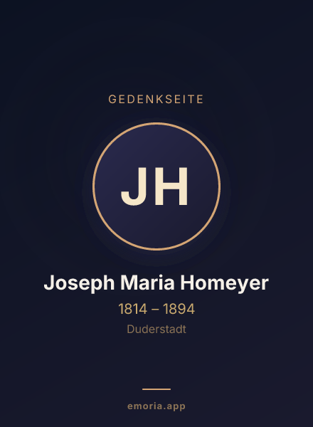 Gedenkportrait von Joseph Maria Homeyer