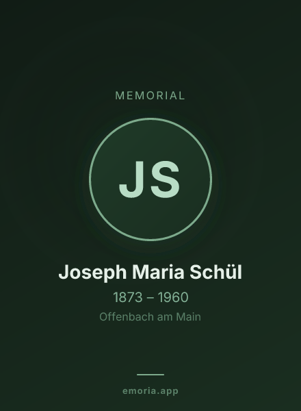 Memorial portrait of Joseph Maria Schül