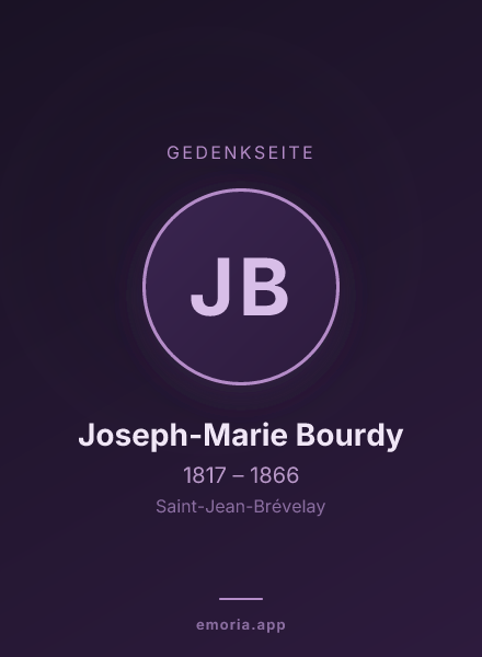 Gedenkportrait von Joseph-Marie Bourdy