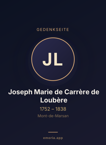 Gedenkportrait von Joseph Marie de Carrère de Loubère
