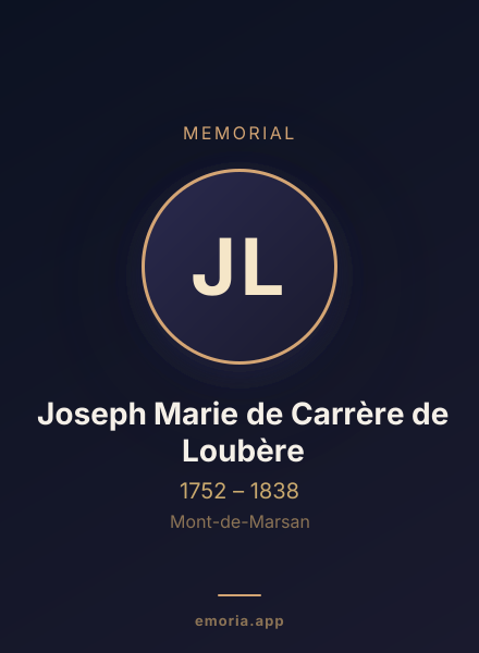 Memorial portrait of Joseph Marie de Carrère de Loubère