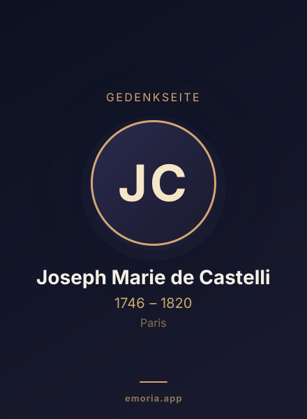 Gedenkportrait von Joseph Marie de Castelli