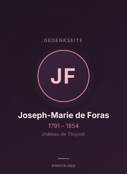 Gedenkportrait von Joseph-Marie de Foras