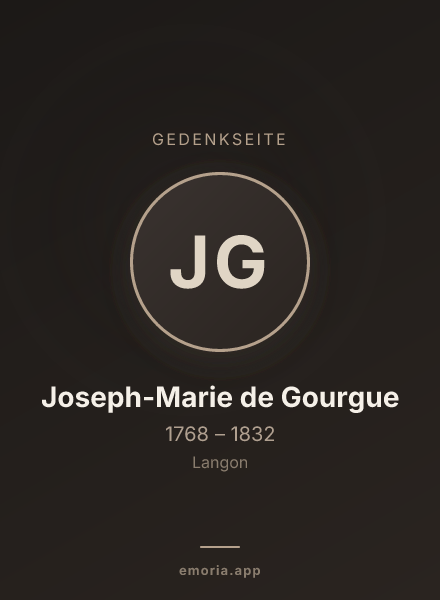 Gedenkportrait von Joseph-Marie de Gourgue