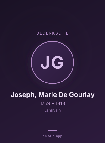 Gedenkportrait von Joseph, Marie De Gourlay