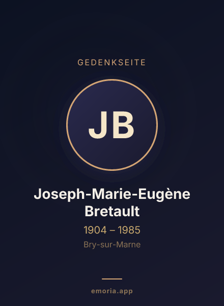 Gedenkportrait von Joseph-Marie-Eugène Bretault
