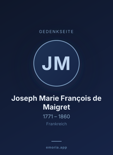 Gedenkportrait von Joseph Marie François de Maigret