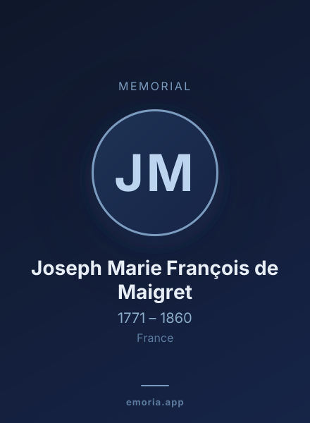 Memorial portrait of Joseph Marie François de Maigret