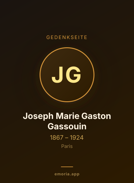 Gedenkportrait von Joseph Marie Gaston Gassouin