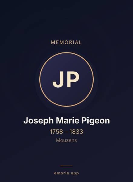 Memorial portrait of Joseph Marie Pigeon