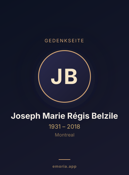 Gedenkportrait von Joseph Marie Régis Belzile