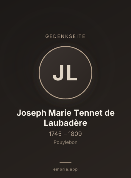 Gedenkportrait von Joseph Marie Tennet de Laubadère