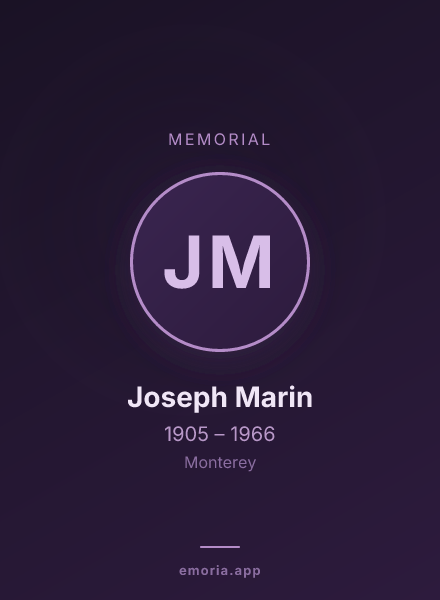 Memorial portrait of Joseph Marin