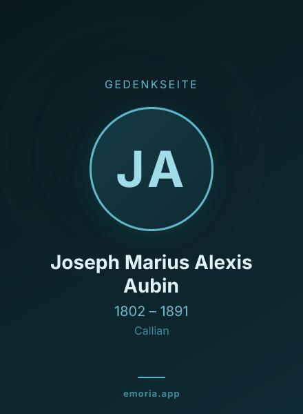 Gedenkportrait von Joseph Marius Alexis Aubin