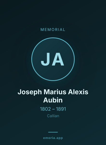 Memorial portrait of Joseph Marius Alexis Aubin