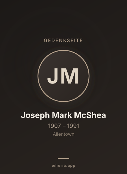 Gedenkportrait von Joseph Mark McShea