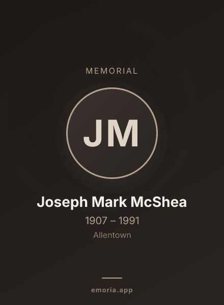 Memorial portrait of Joseph Mark McShea