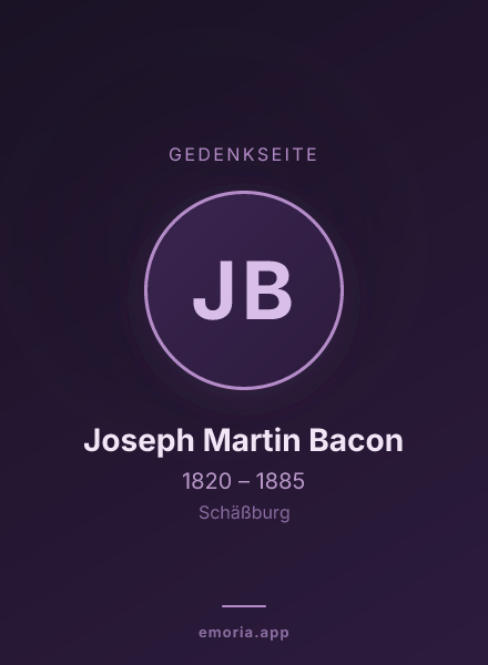 Gedenkportrait von Joseph Martin Bacon