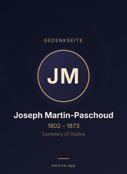 Gedenkportrait von Joseph Martin-Paschoud