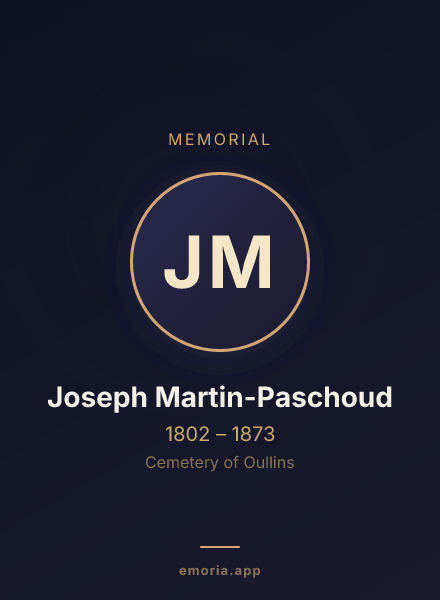 Memorial portrait of Joseph Martin-Paschoud
