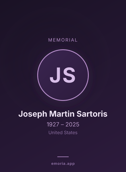 Memorial portrait of Joseph Martin Sartoris