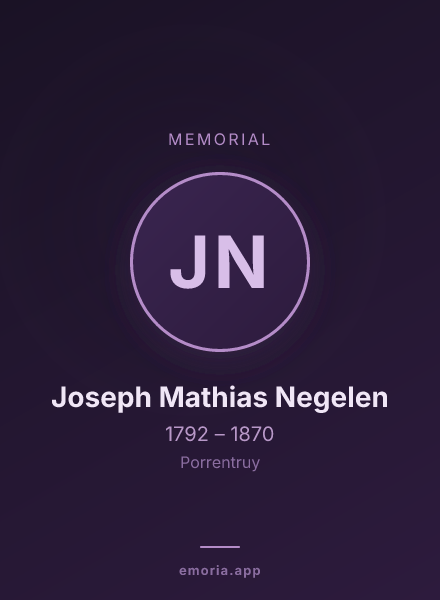 Memorial portrait of Joseph Mathias Negelen