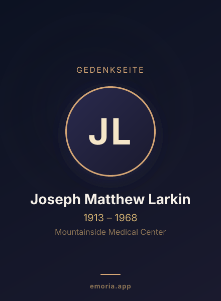 Gedenkportrait von Joseph Matthew Larkin