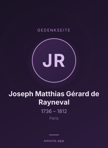 Gedenkportrait von Joseph Matthias Gérard de Rayneval