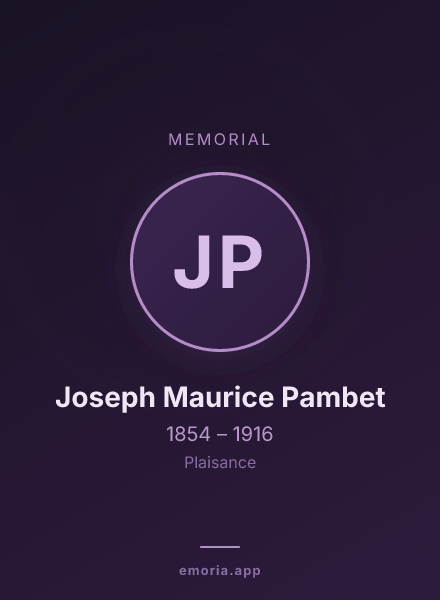 Memorial portrait of Joseph Maurice Pambet