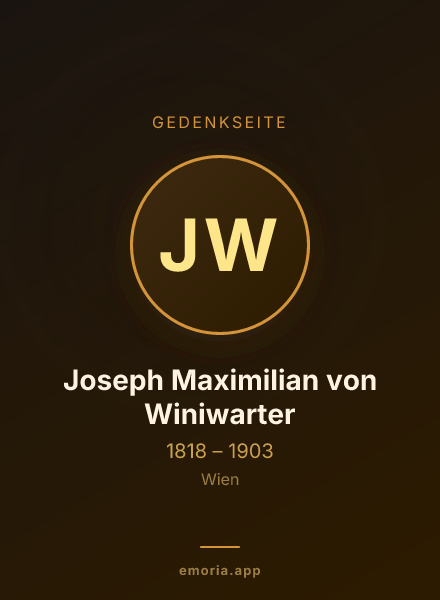 Gedenkportrait von Joseph Maximilian von Winiwarter