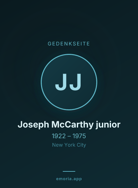 Gedenkportrait von Joseph McCarthy junior
