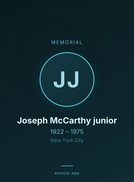 Memorial portrait of Joseph McCarthy junior