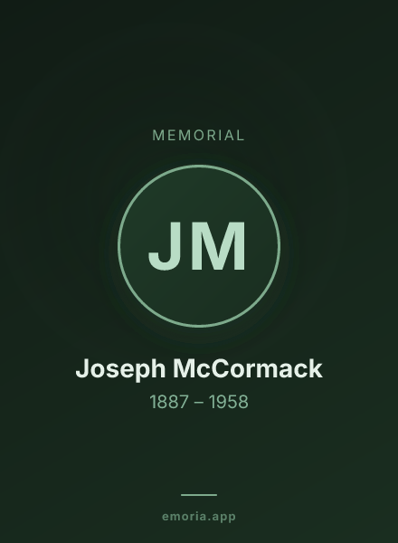 Memorial portrait of Joseph McCormack