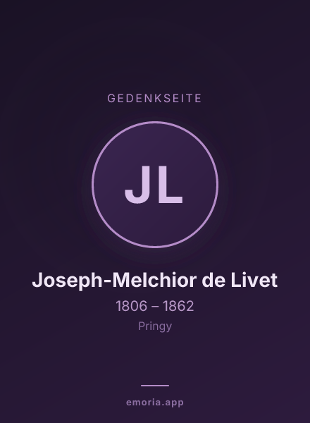 Gedenkportrait von Joseph-Melchior de Livet