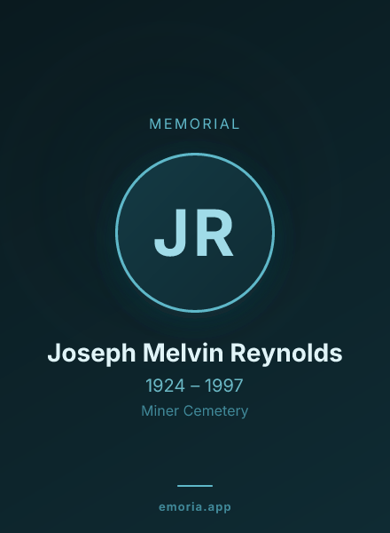 Memorial portrait of Joseph Melvin Reynolds